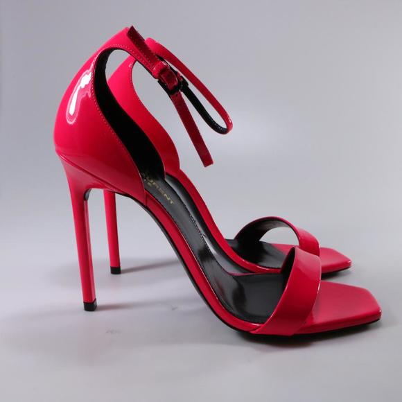 39 HH Vernice Fluo Neon Highlighter Pink Classic Heels Sandals D093 - Picture 3 of 12